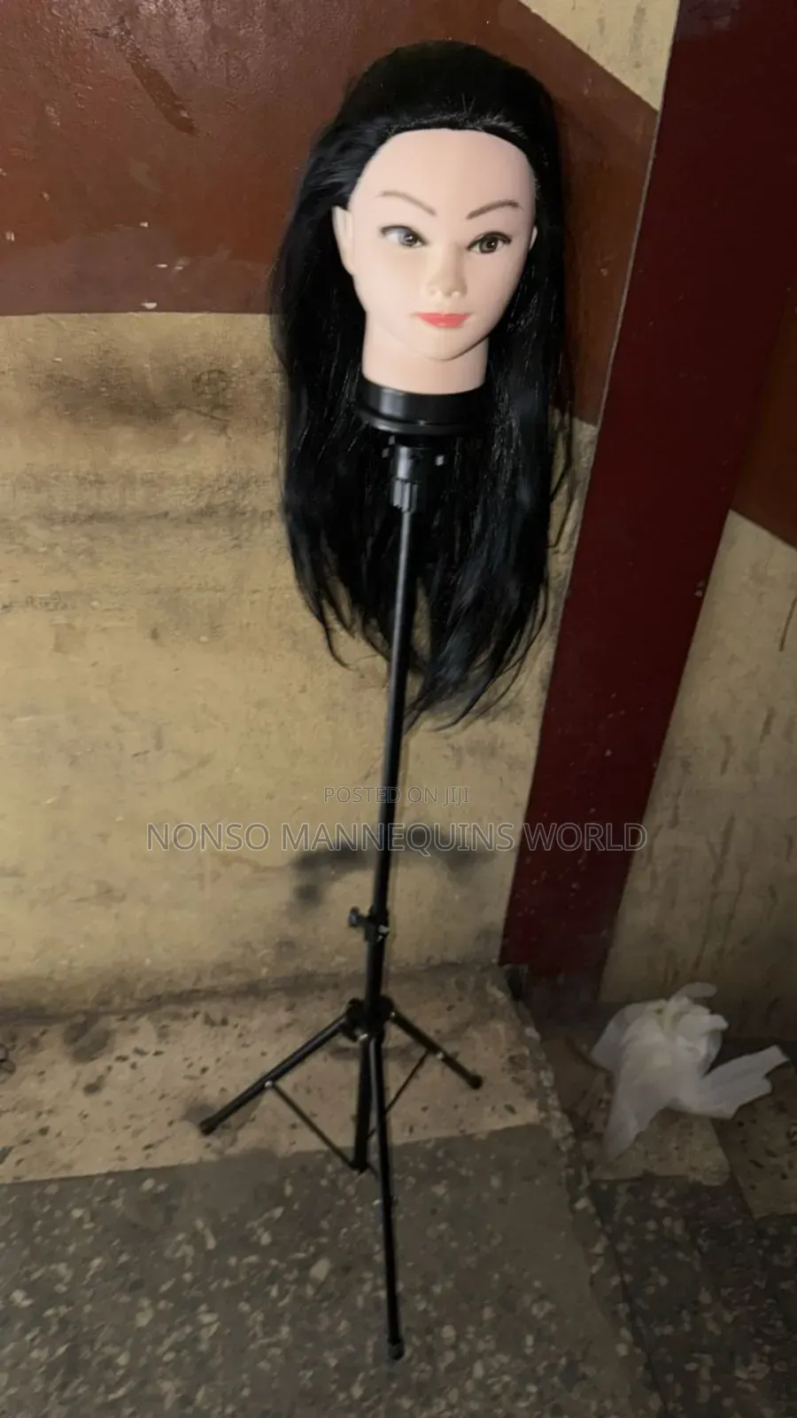 Mannequin Head With Hair + Tripod Stand