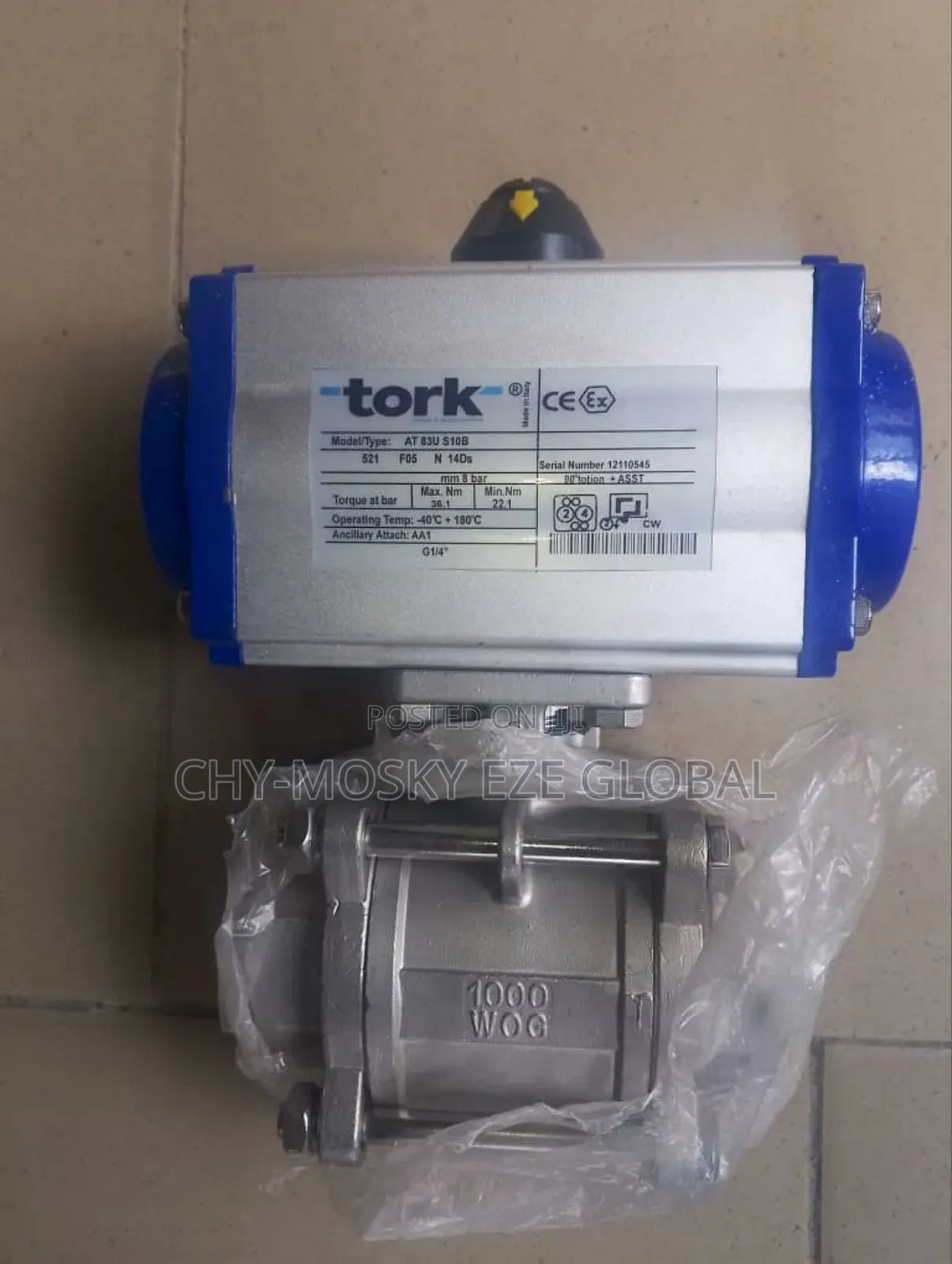 2" Tork Pneumatic Actuated Ball Valve