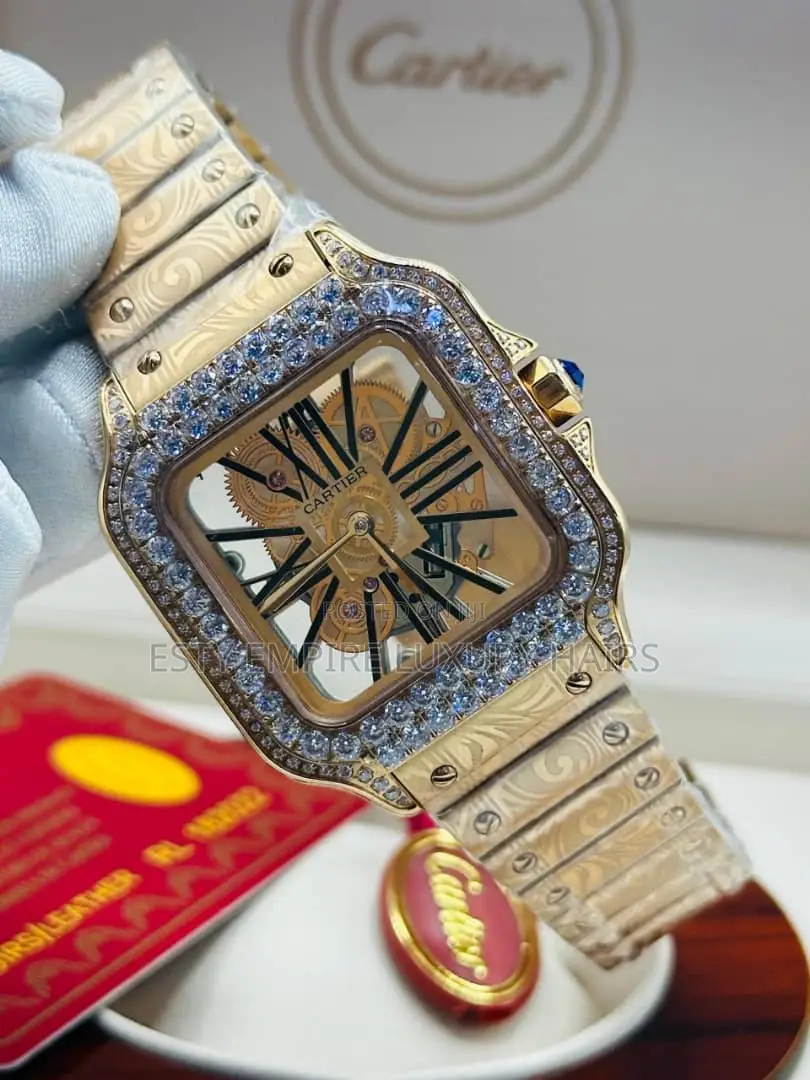 Cartier Chain Wristwatch With Stones.