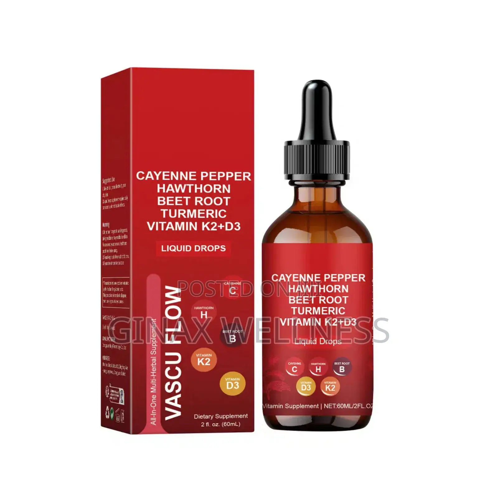Vascu Flow Cayenne Pepper Liquid Drops With Hawthorn