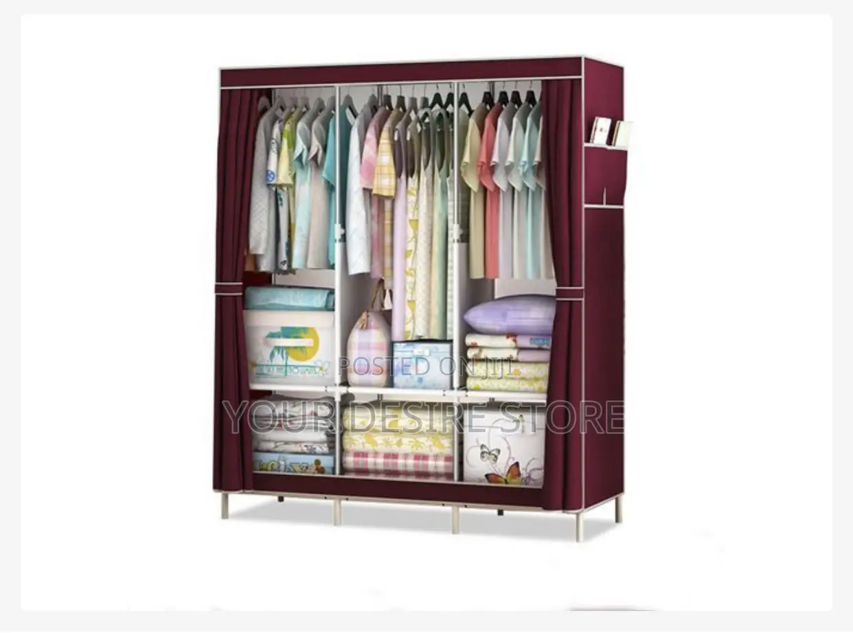 3 Column Mobile Steel Wardrobe Closet