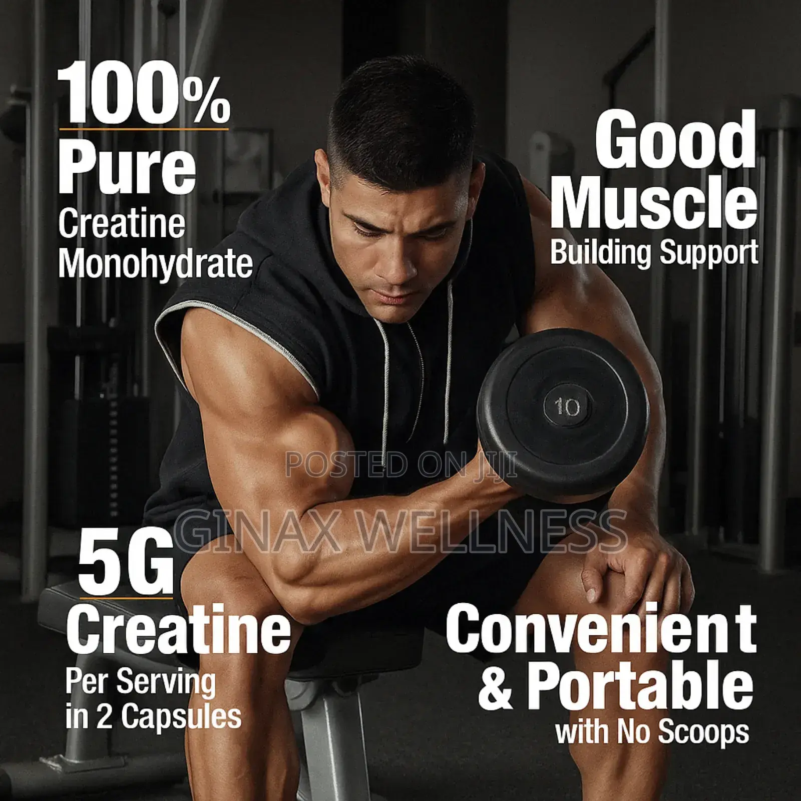 Micronized Creatine Capsules (5g Creatine, 1500mg Hmb)
