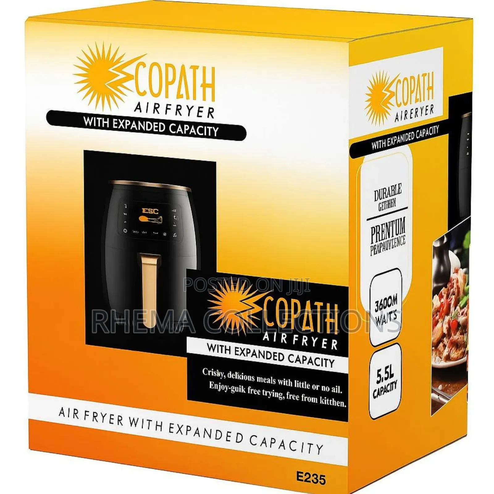 5.5l Ecopath Digital Air Fryer With Expanded Capacity