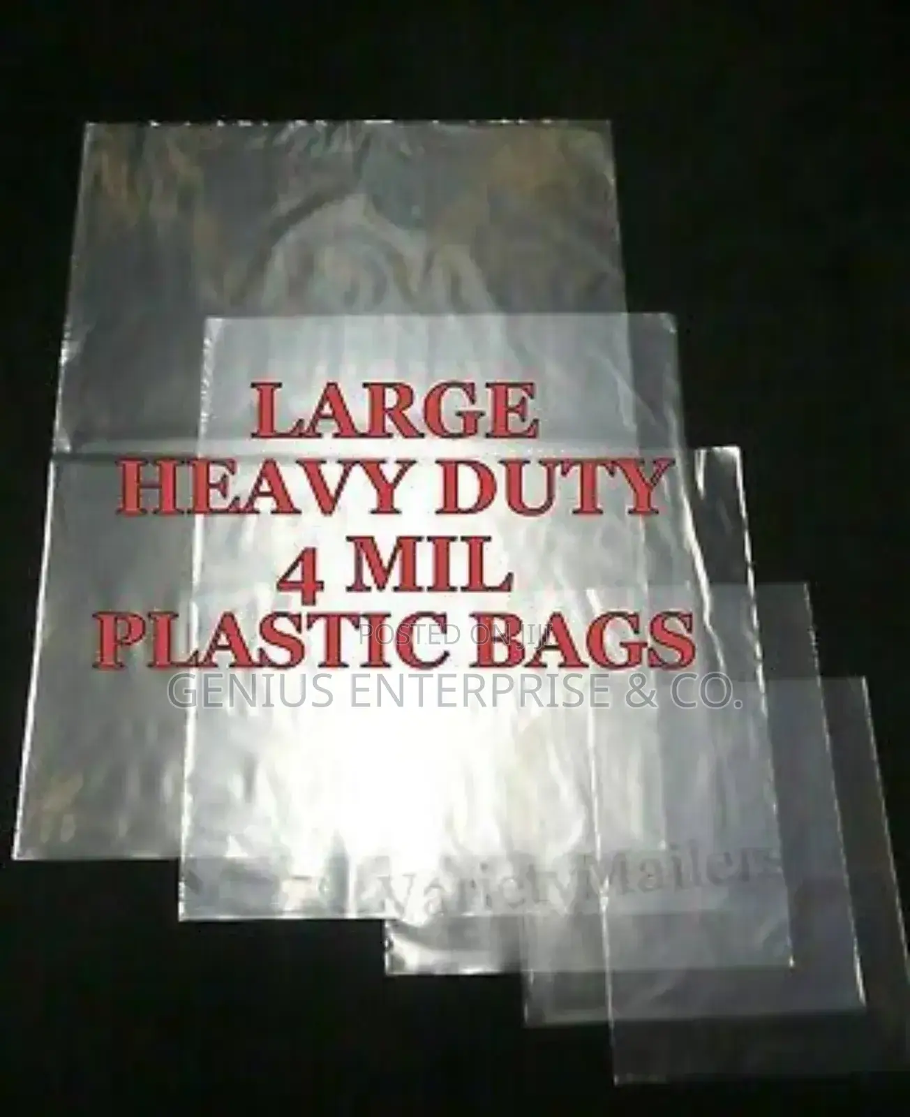 Small Large Size Heavy Duty Polythene Packaging Plastic Bags 24ps