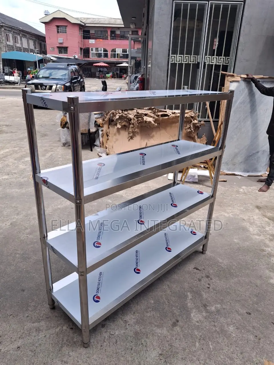 Supermarket 4 Steps Stainless Shelf