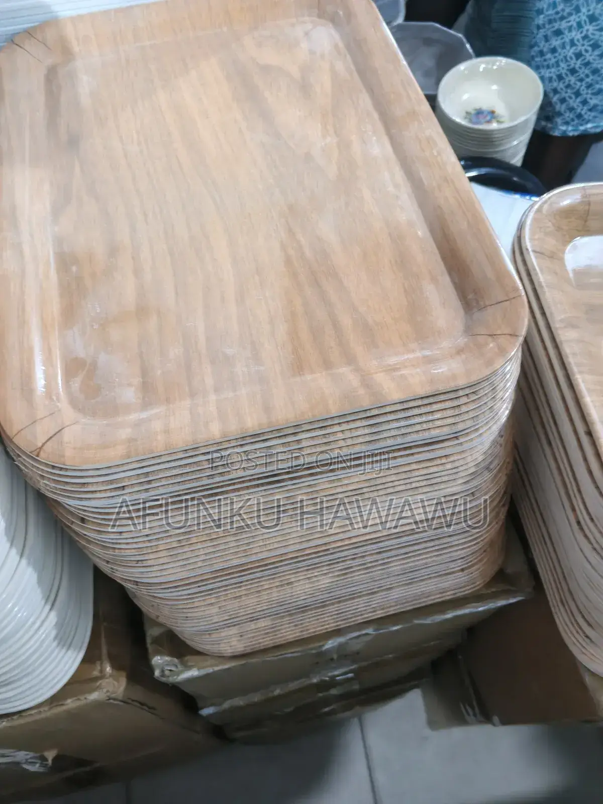Wooden Design Ceramic Tray 12pcs