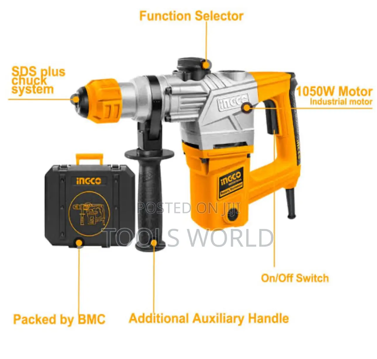 Ingco Rotary Hammer Drill 1050w SDS Plus Chuck