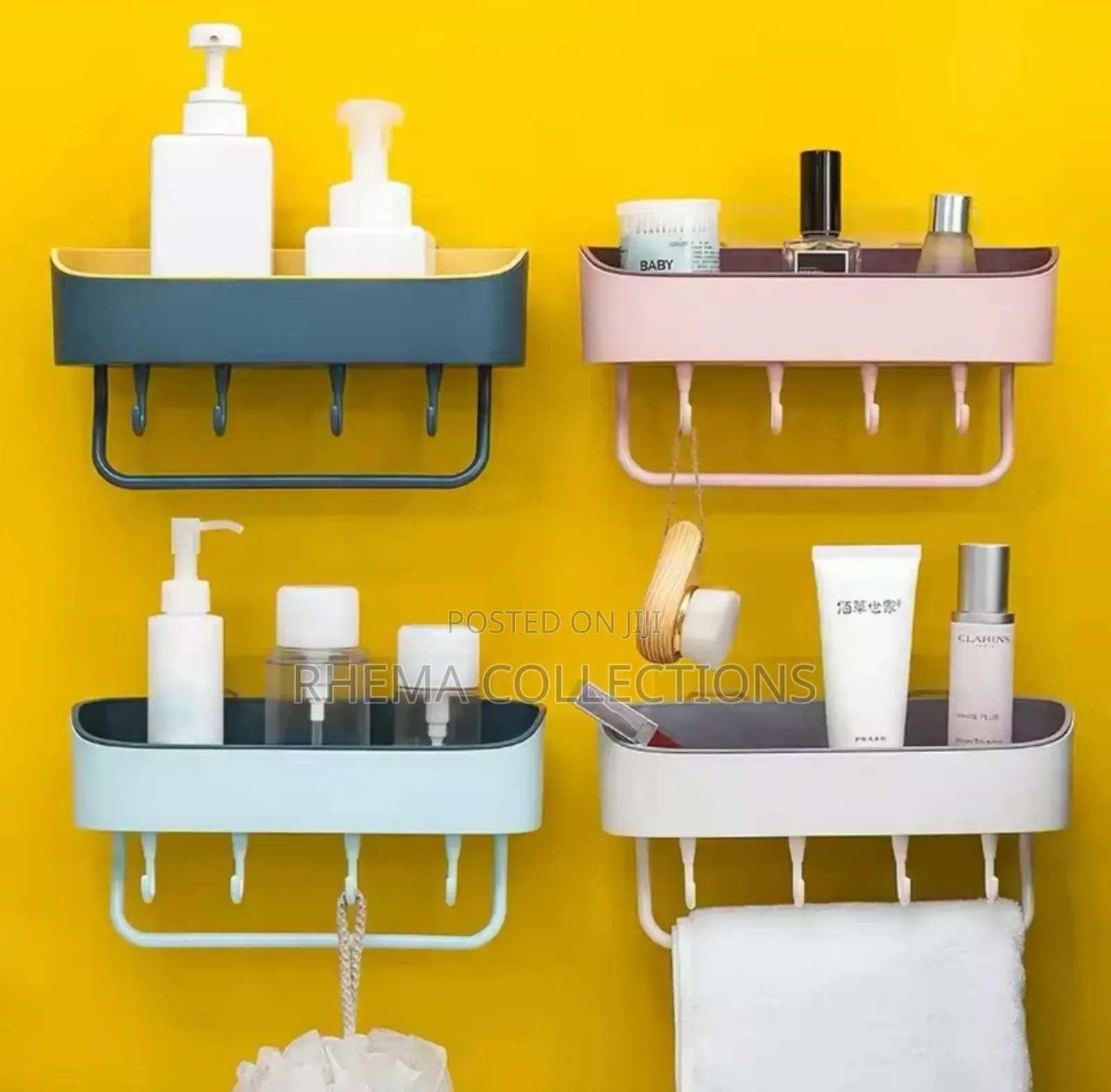 1pc Multipurpose Wall Rack With Towel Holder
