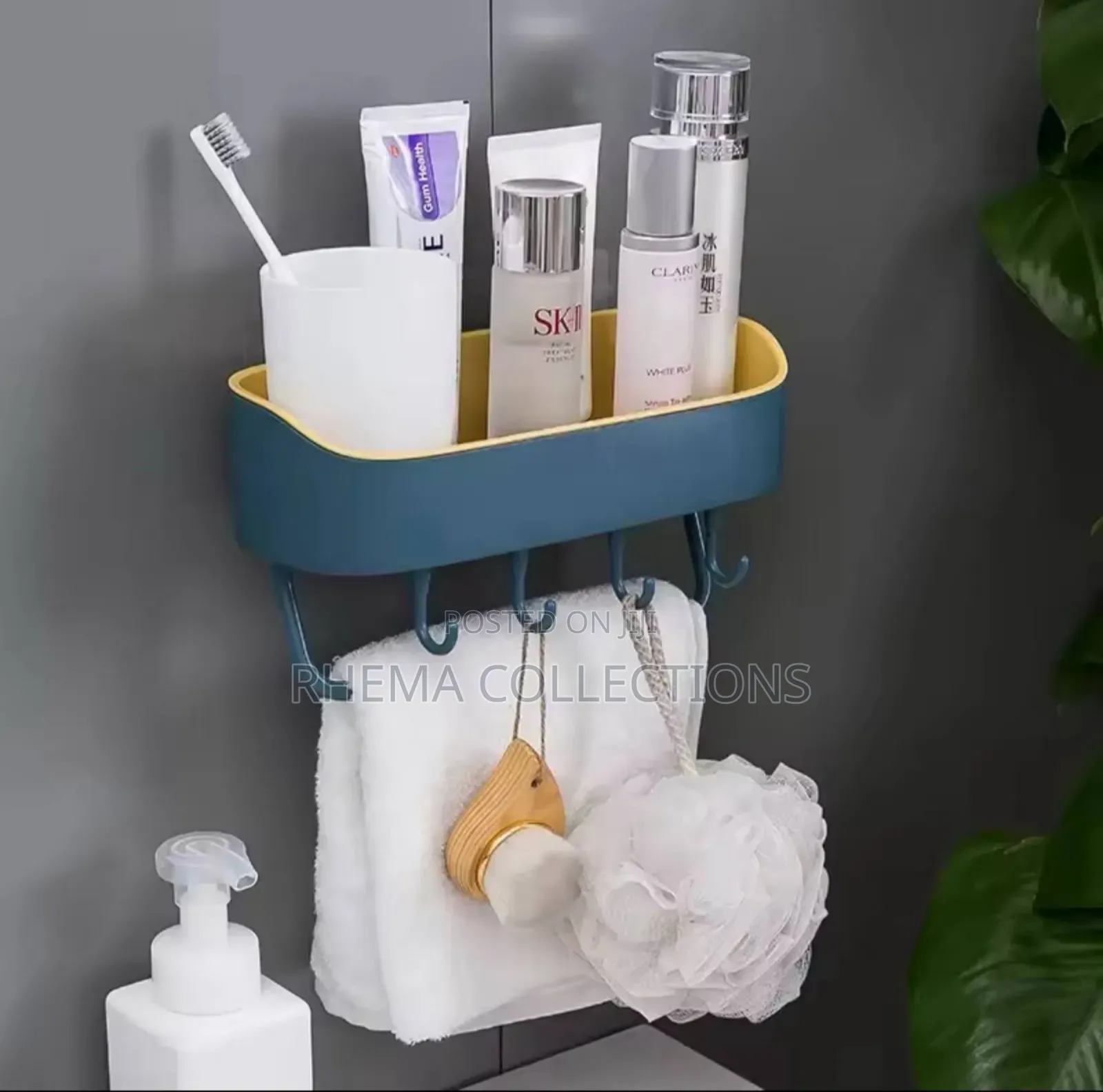 1pc Multipurpose Wall Rack With Towel Holder