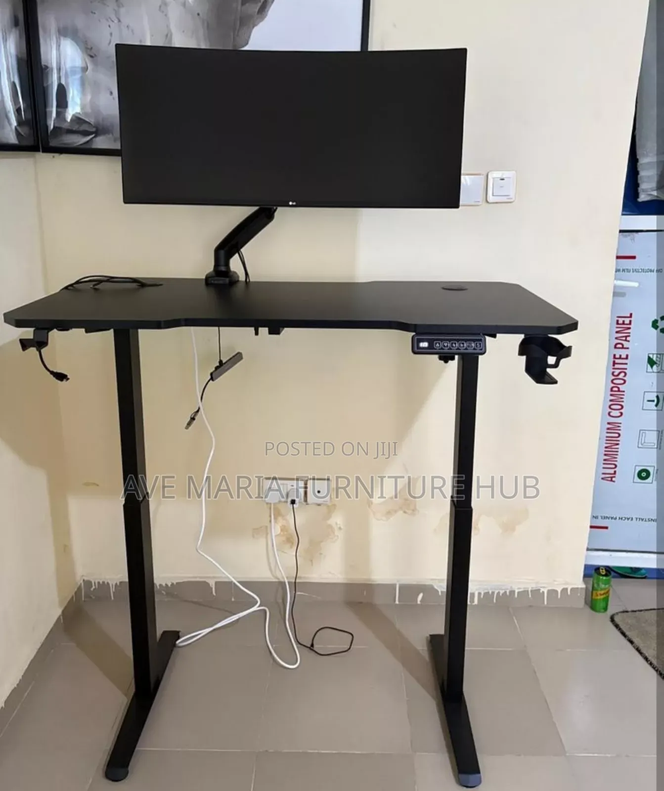 Sit-Stand Adjustable Gaming Desk