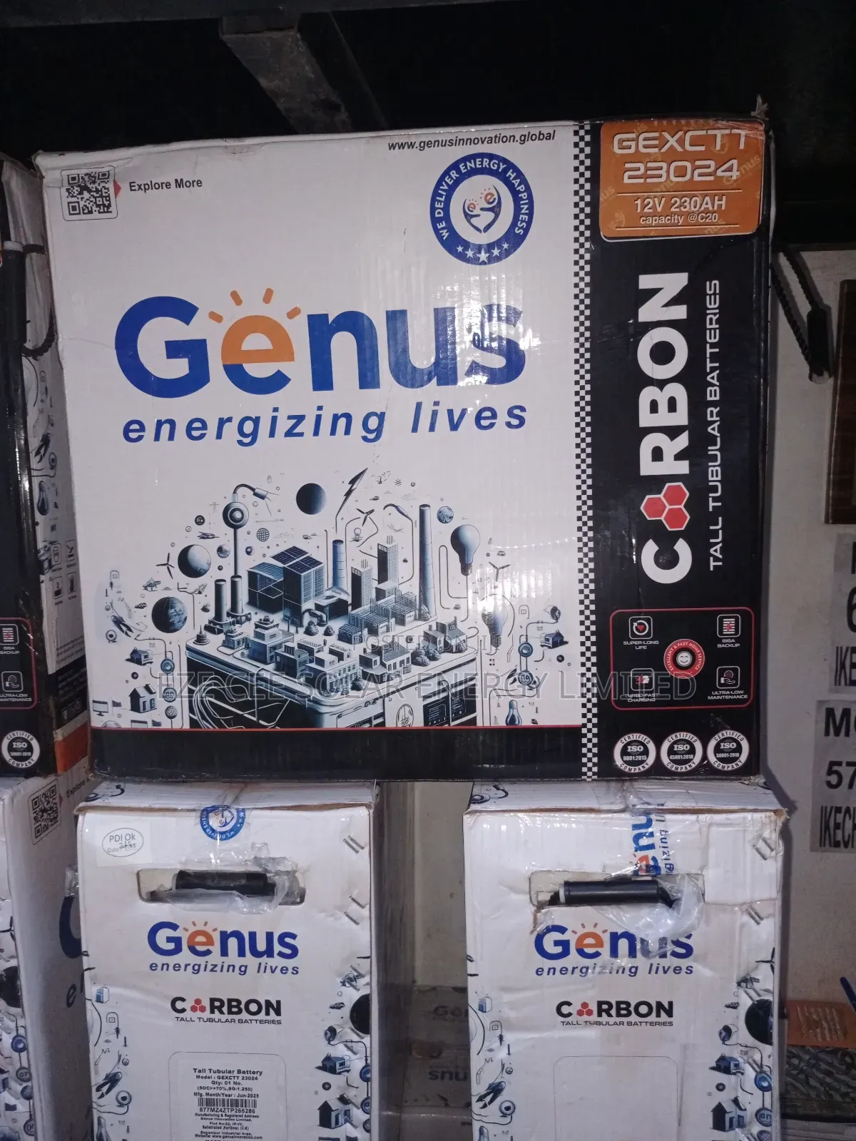12v 230ahm Genius Tubular Battery