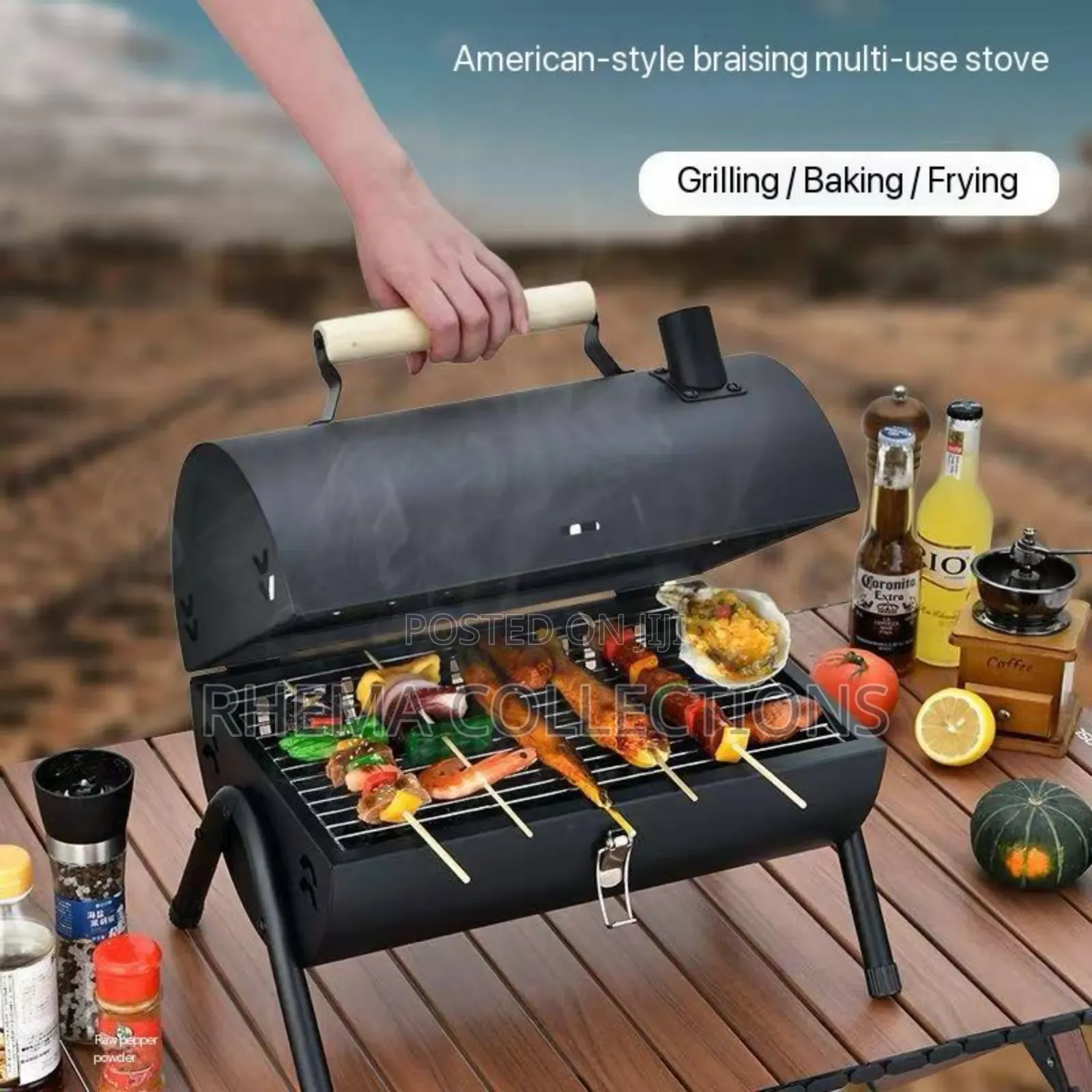Indoor/Outdoor Double Sided Charcoal Berbecue (Bbq) Grill