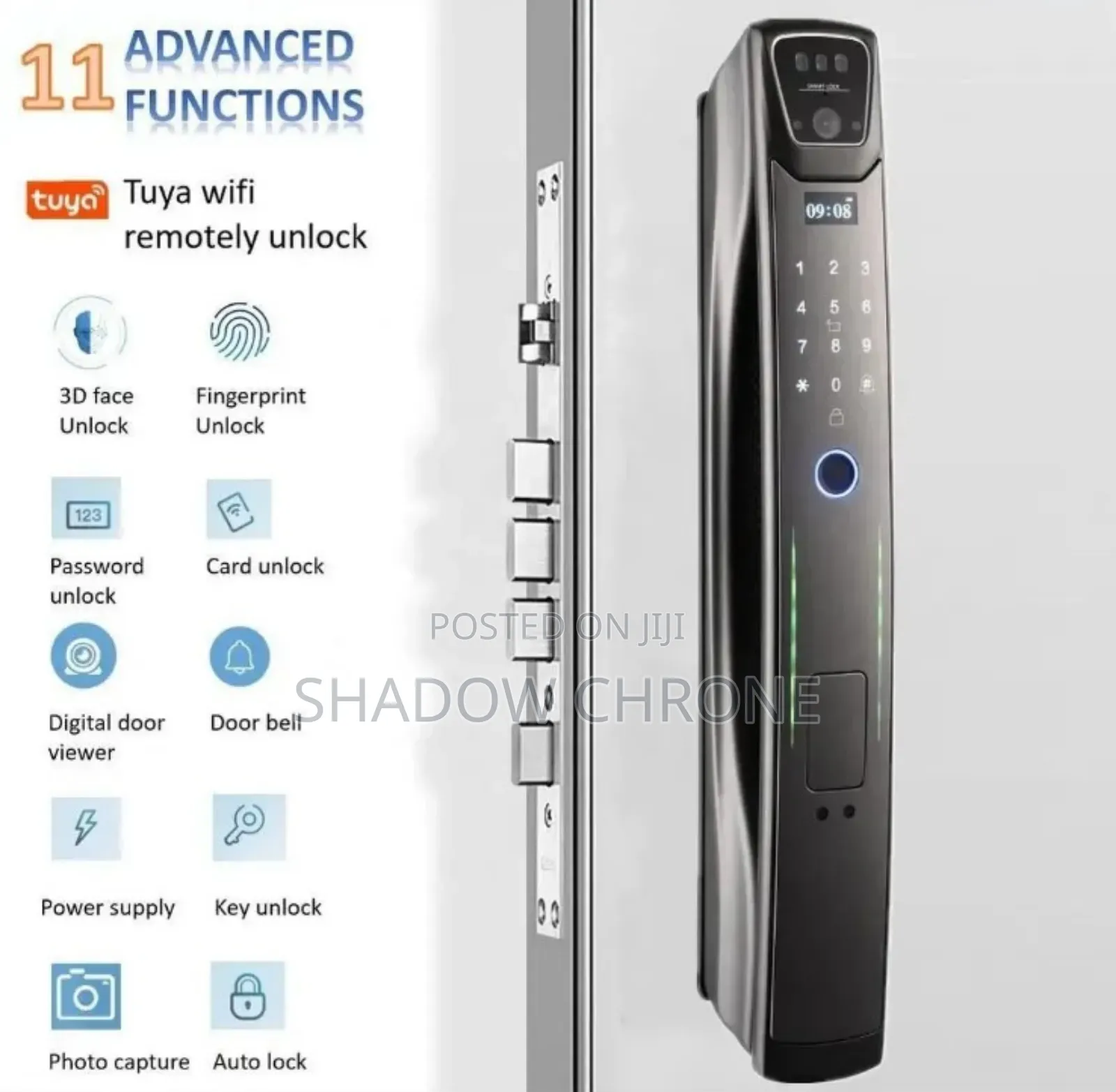 Smart Digital Door Lock-Fingerprint,Passcode Card Access