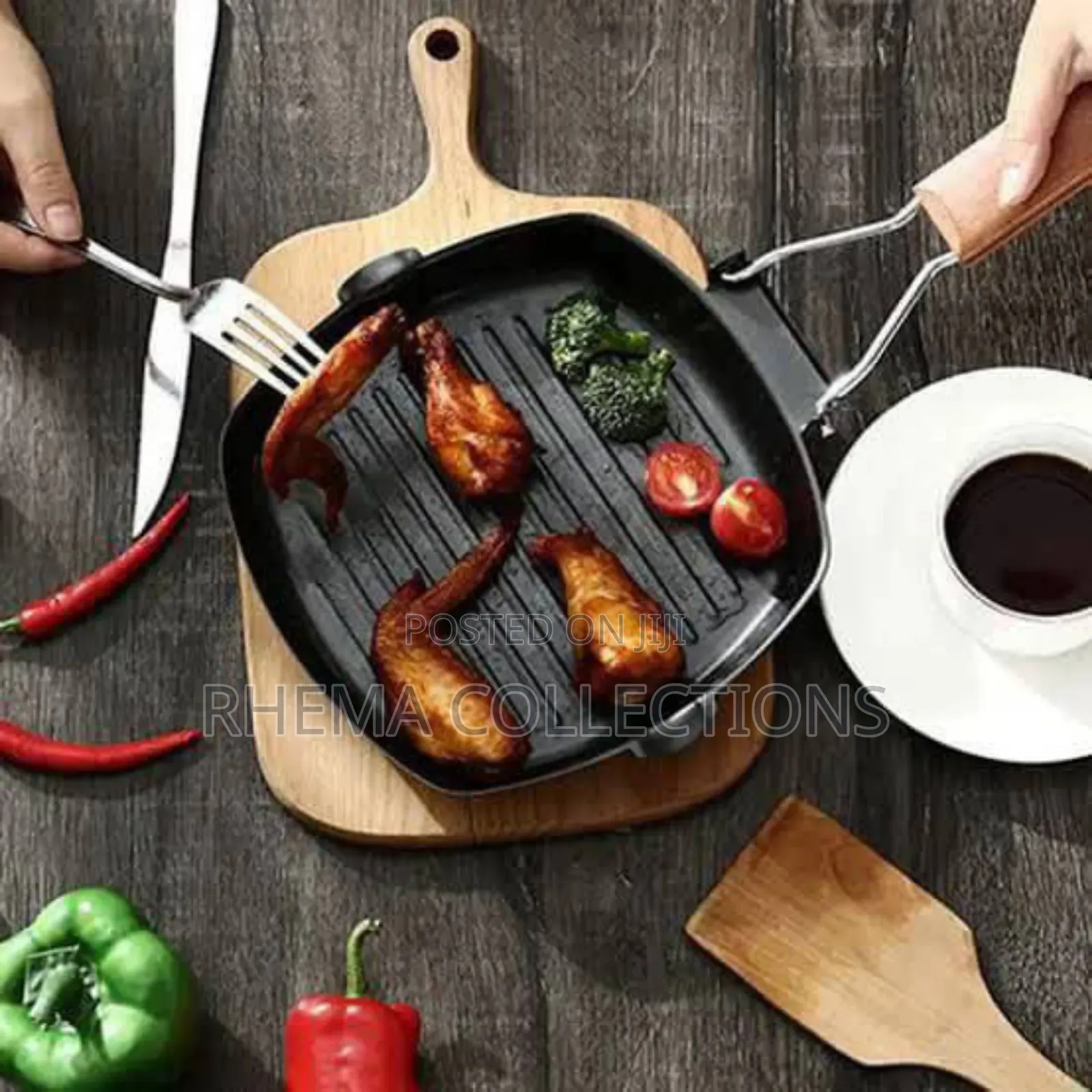 28cm Heavy Gauge Non-Stick Square Grill Pan