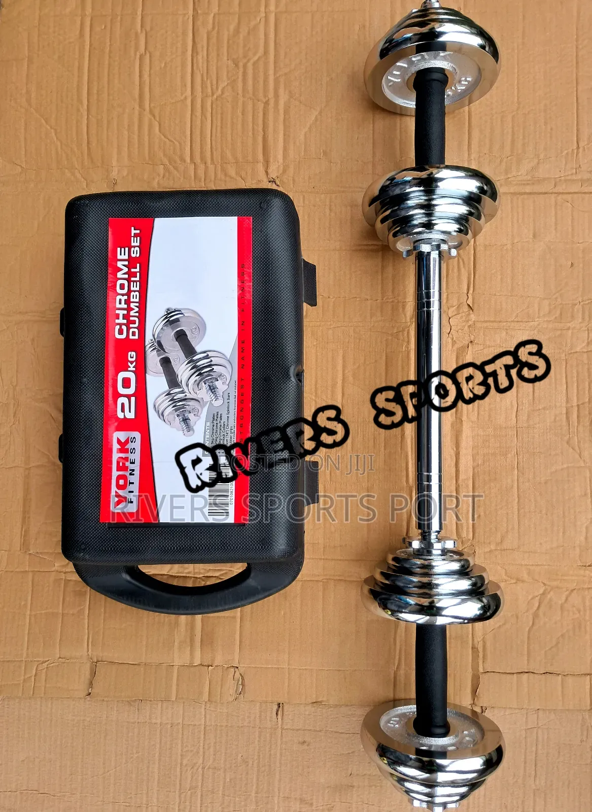 2in1 20kg Adjustable Chrom Dumbbell With Extension Bar/Connector Box