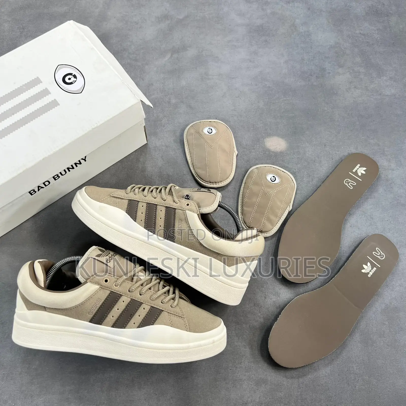 Original Bad Bunny X Adidas Campus Chalky Brown Sneakers
