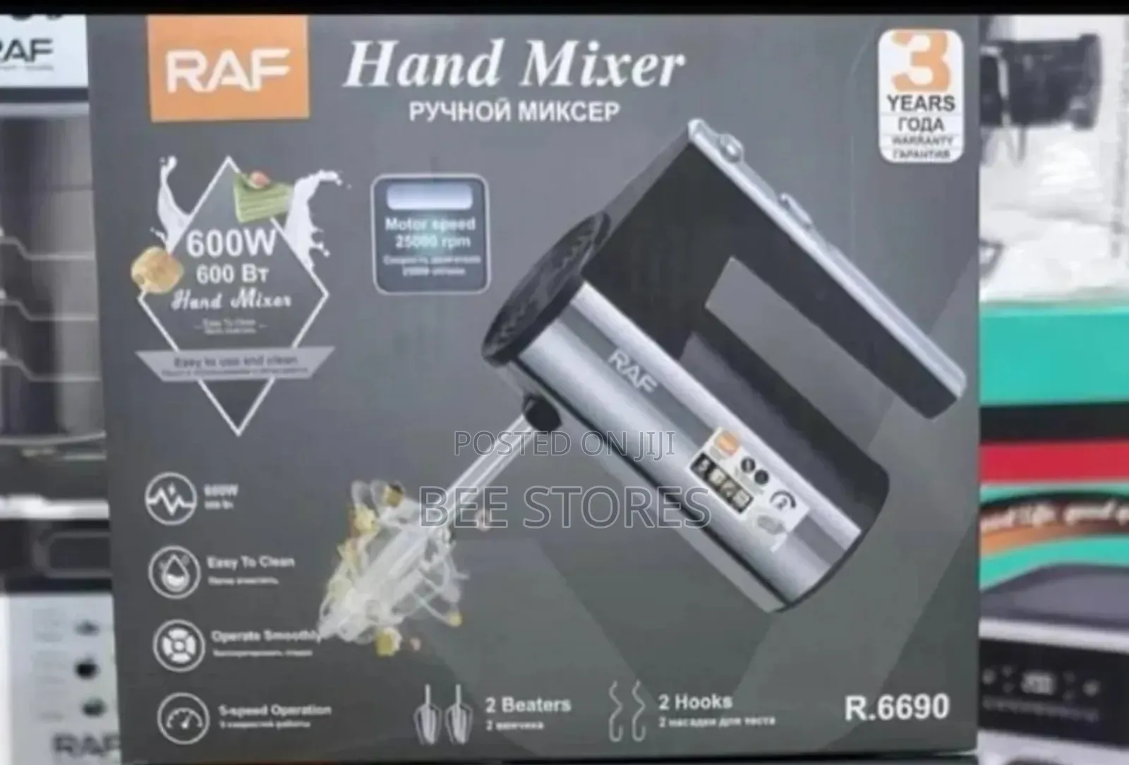 Raf Stainless Hand Mixer