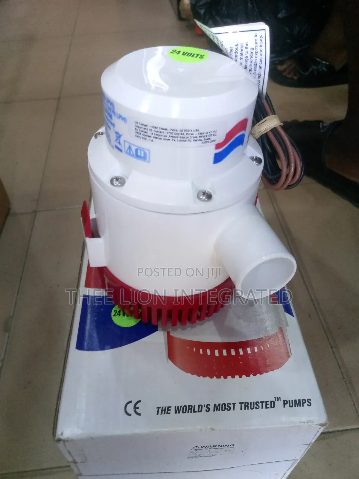Bilge Pump (24-Volt, Non-Automatic Submersible Electric Pump)
