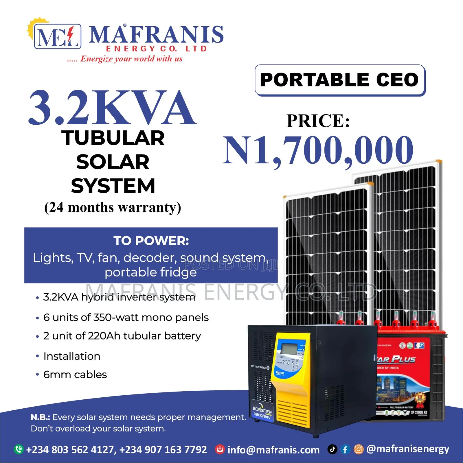 3.2kva Inverter (Tubular Battery) System Installation With Panels