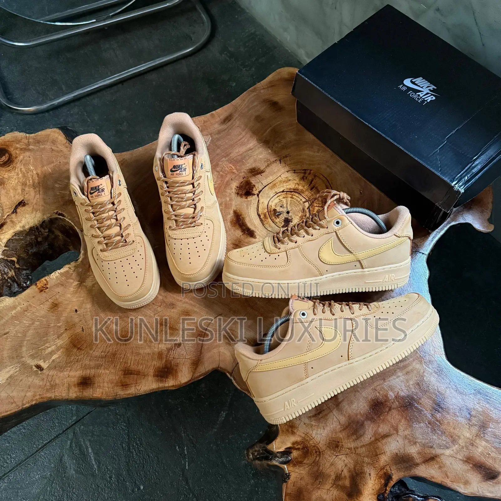 Original Nike Air Force 1 Low 07 Wb Flax Sneakers