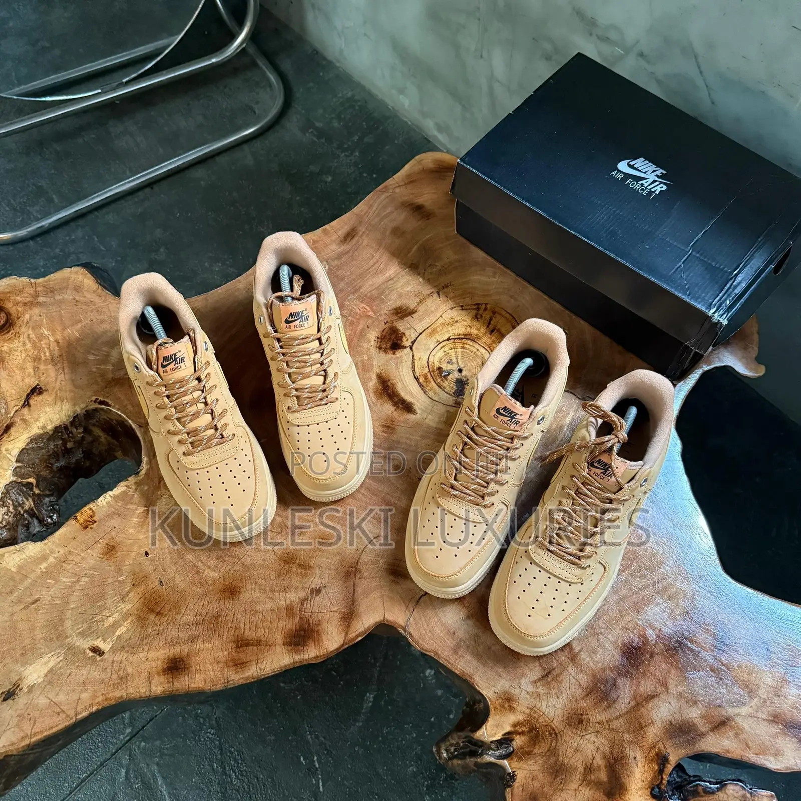 Original Nike Air Force 1 Low 07 Wb Flax Sneakers