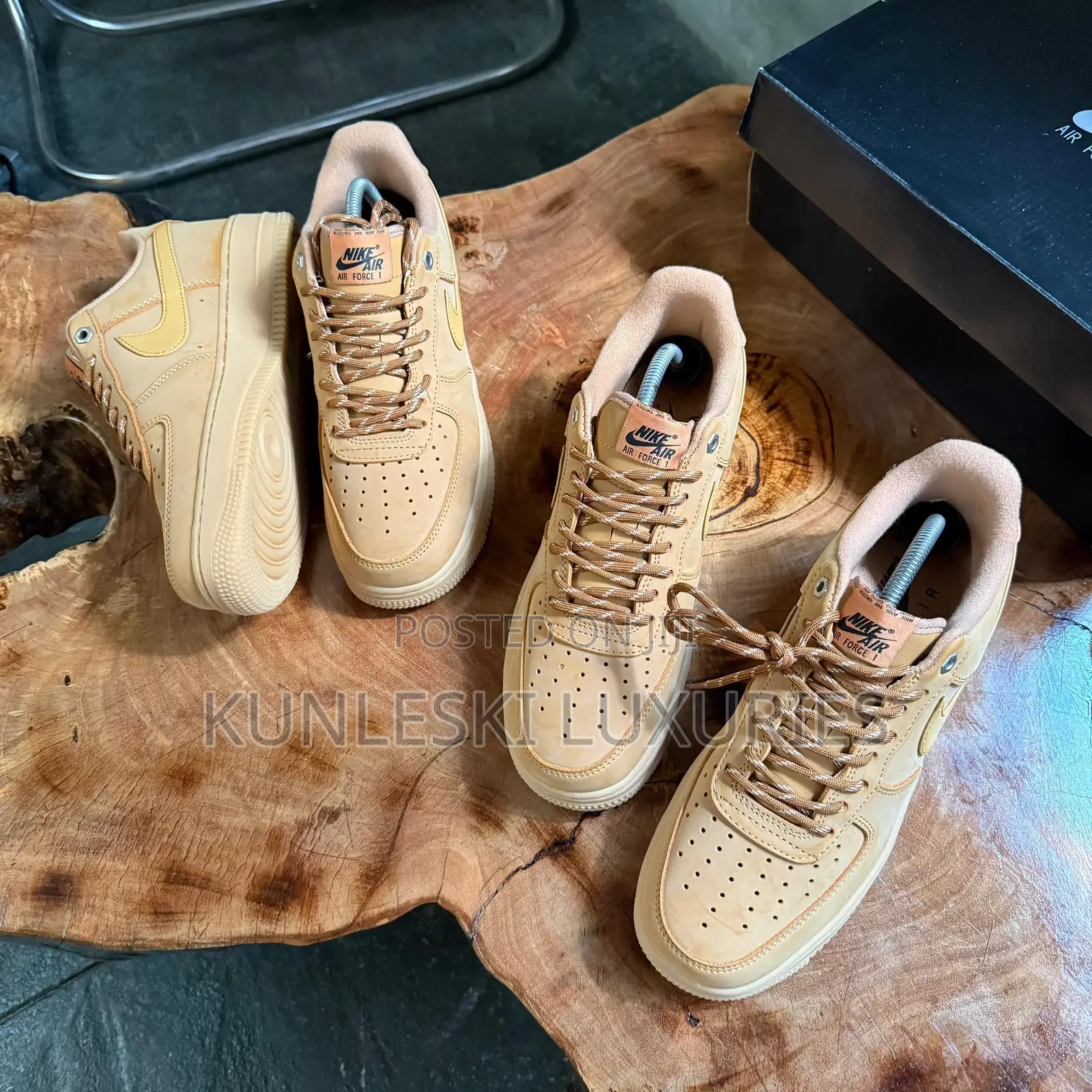 Original Nike Air Force 1 Low 07 Wb Flax Sneakers