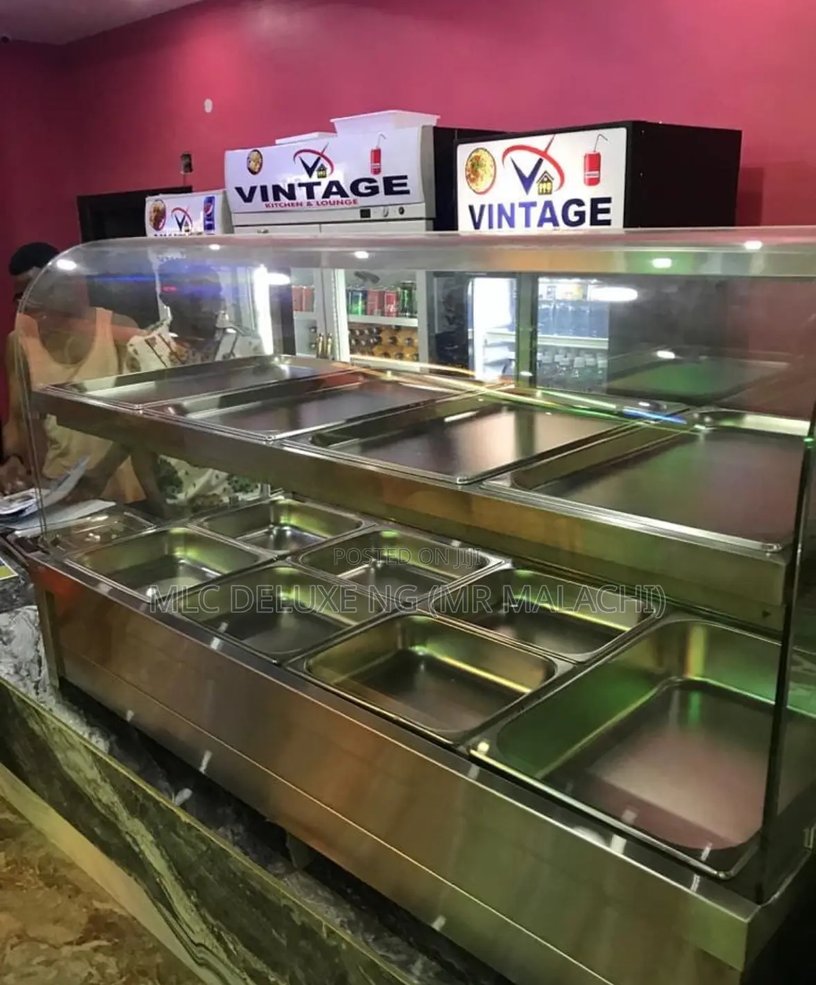 Food Display Warmer ( Curved Glass ) Up And Down Restaurant Bain Marie