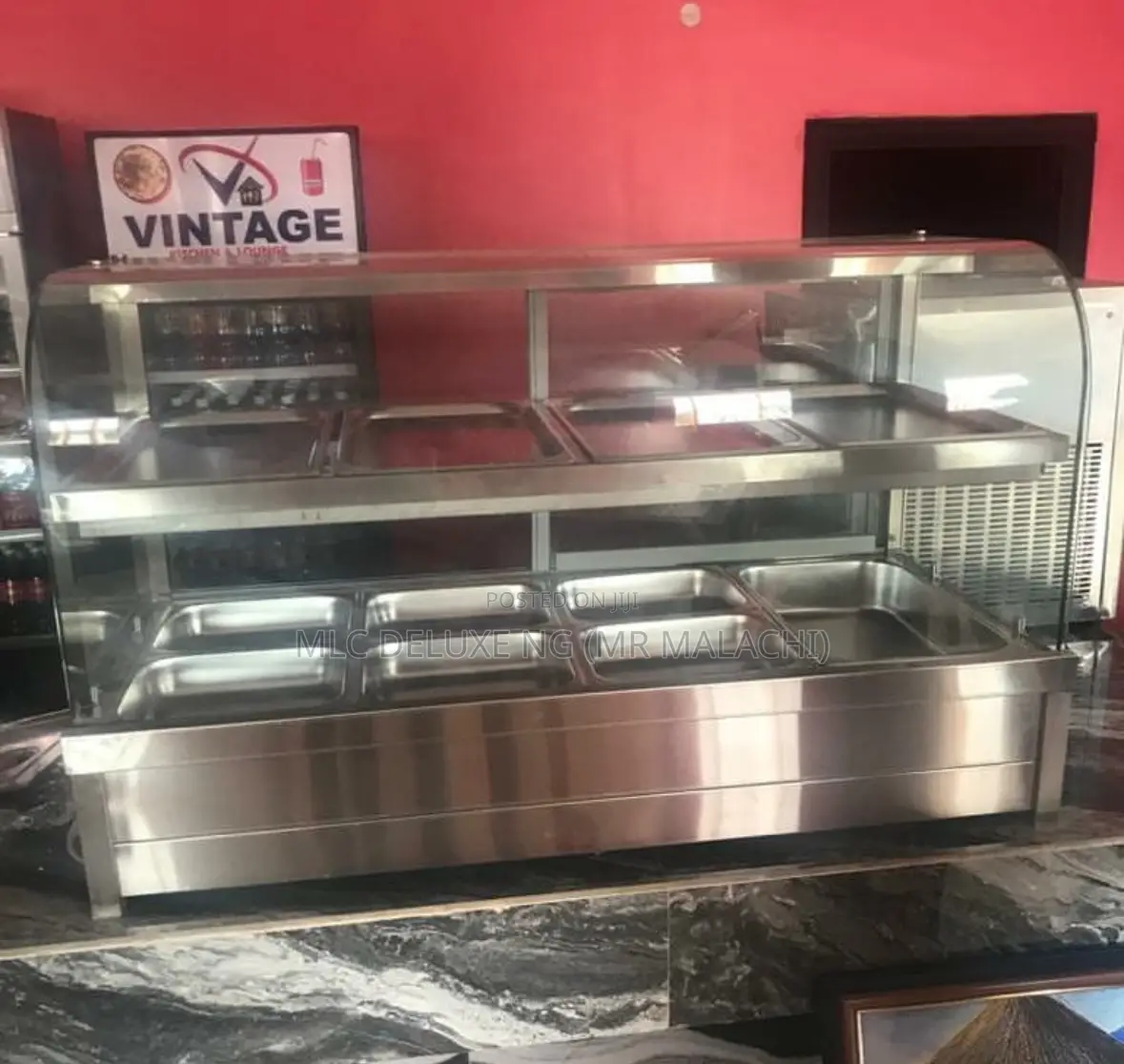 Food Display Warmer ( Curved Glass ) Up And Down Restaurant Bain Marie