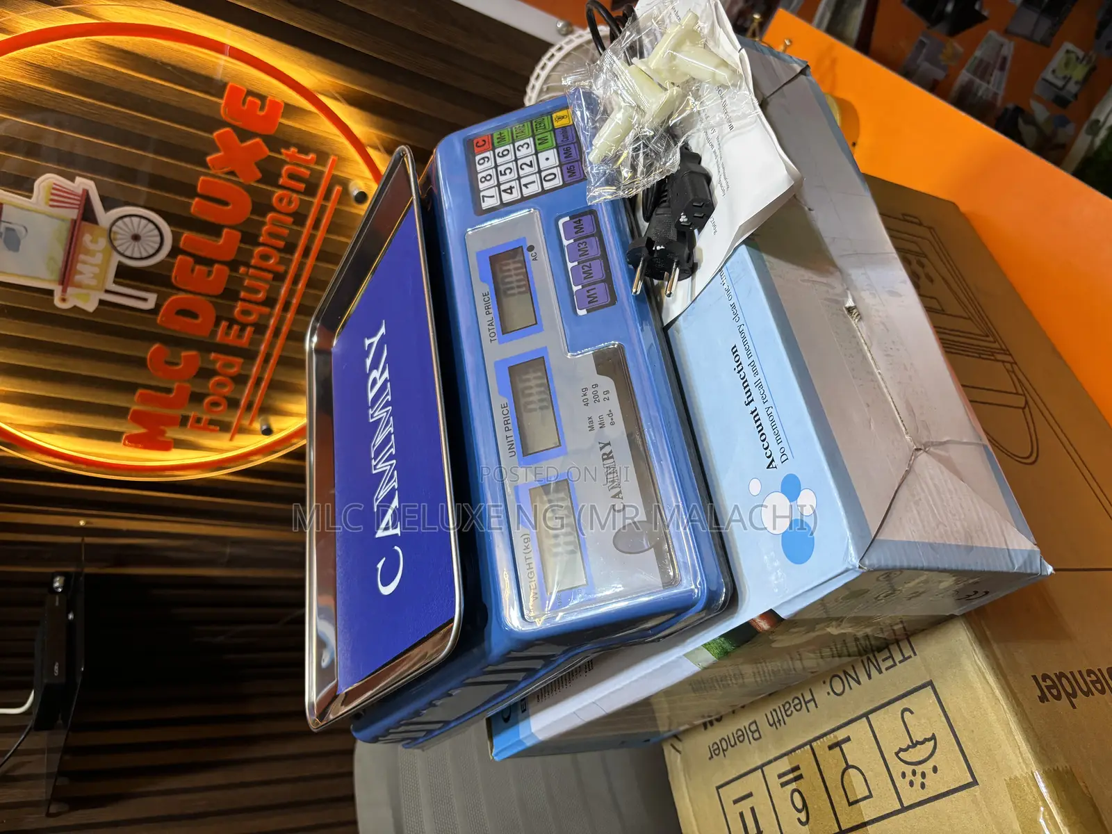 40kg Commercial Table Top Digital Weighing Scale / Cammry Scale (Blue)