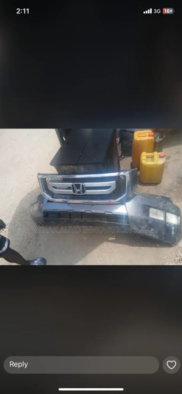 Complet Front Bumper Honda Ridgeline 2013
