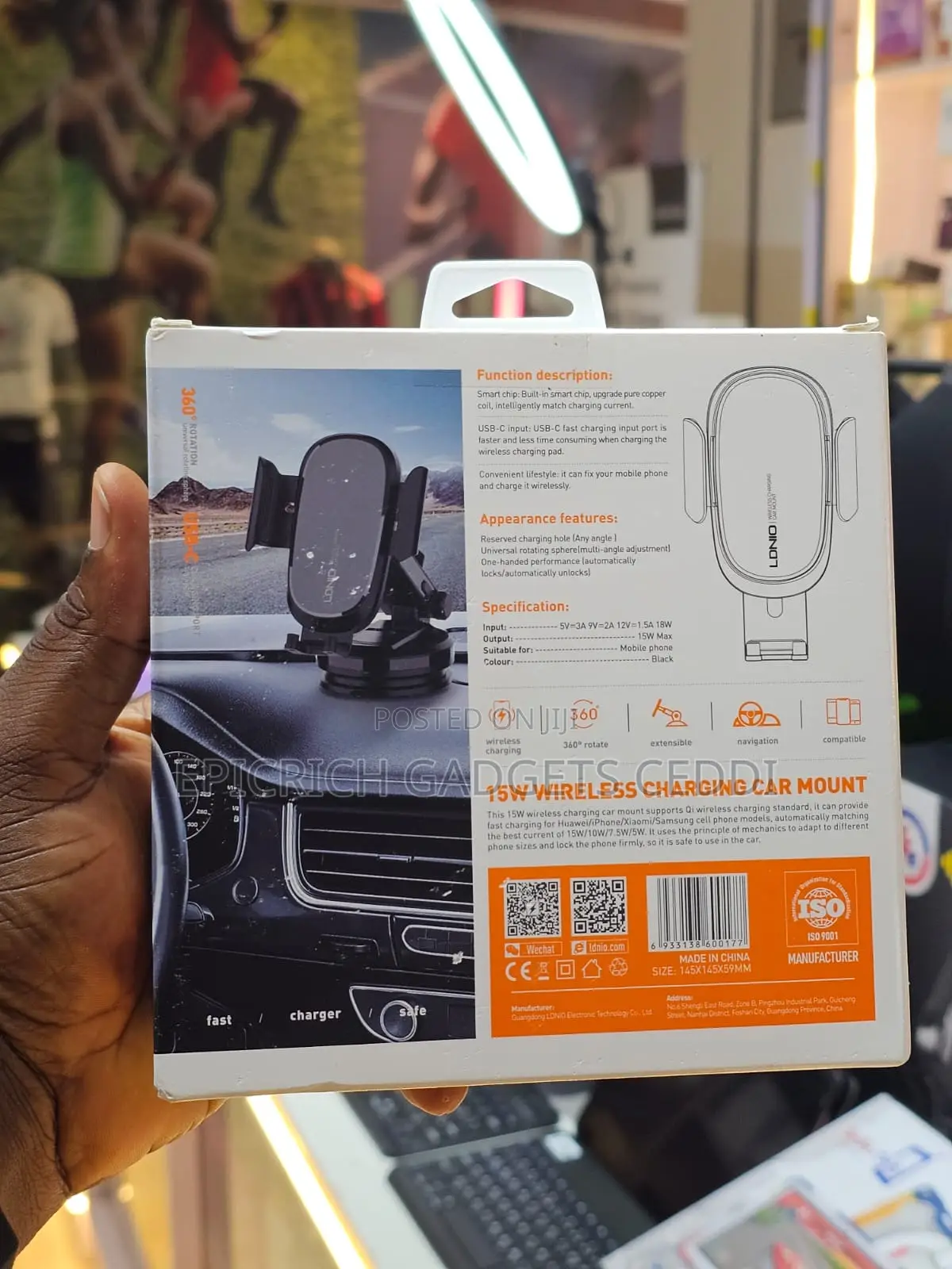 Ldnio Car Phone Mount/Wireless Charger - Dashboard