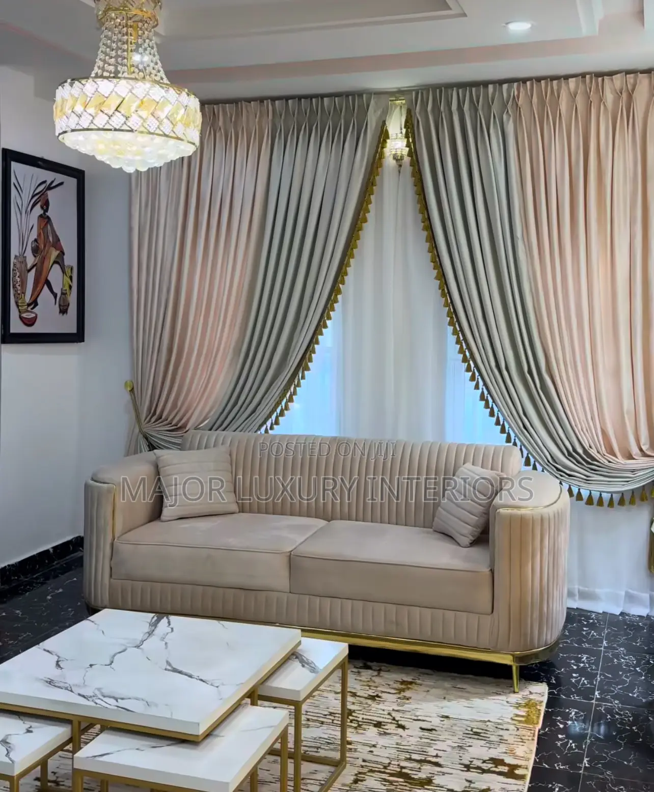 Pure Turkey Curtains With Pleated Design ( Non Authomated Tracks)