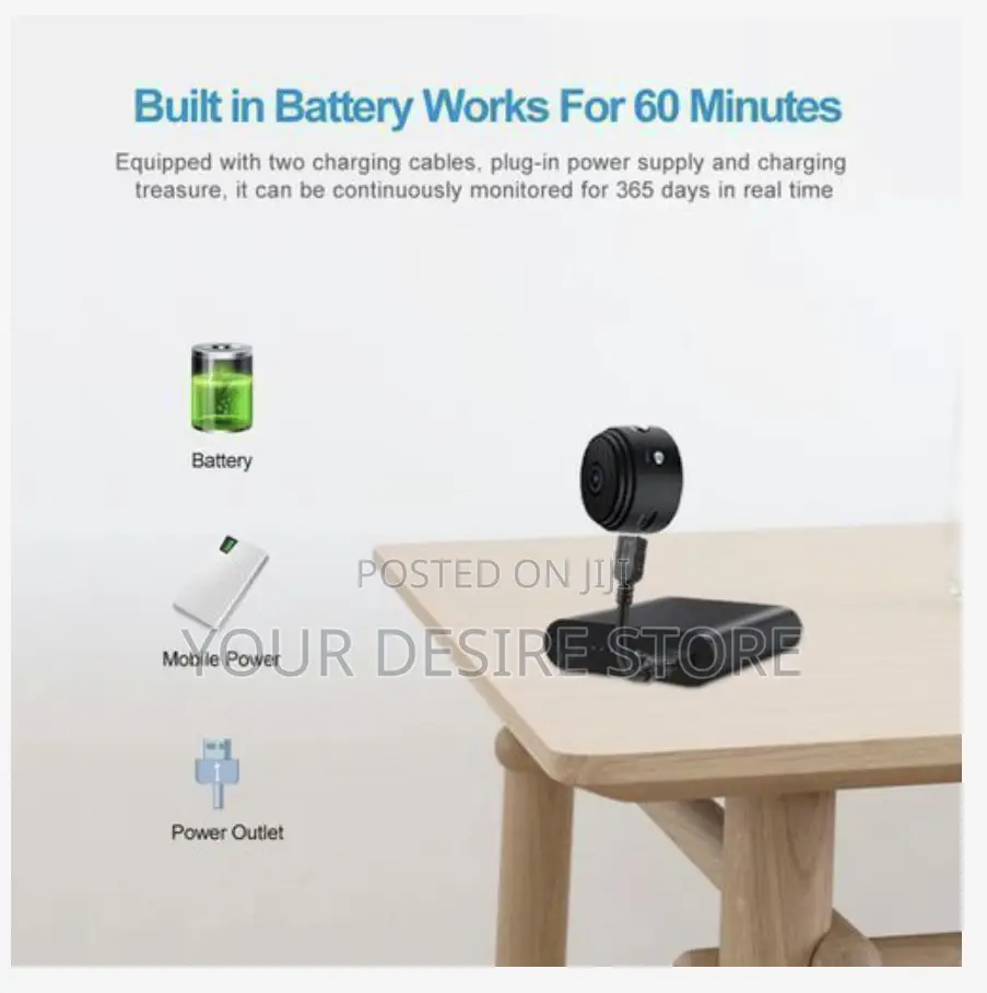 2pcs Mini Wifi Ip Camera Hidden Built-in Battery CCTV Wireless
