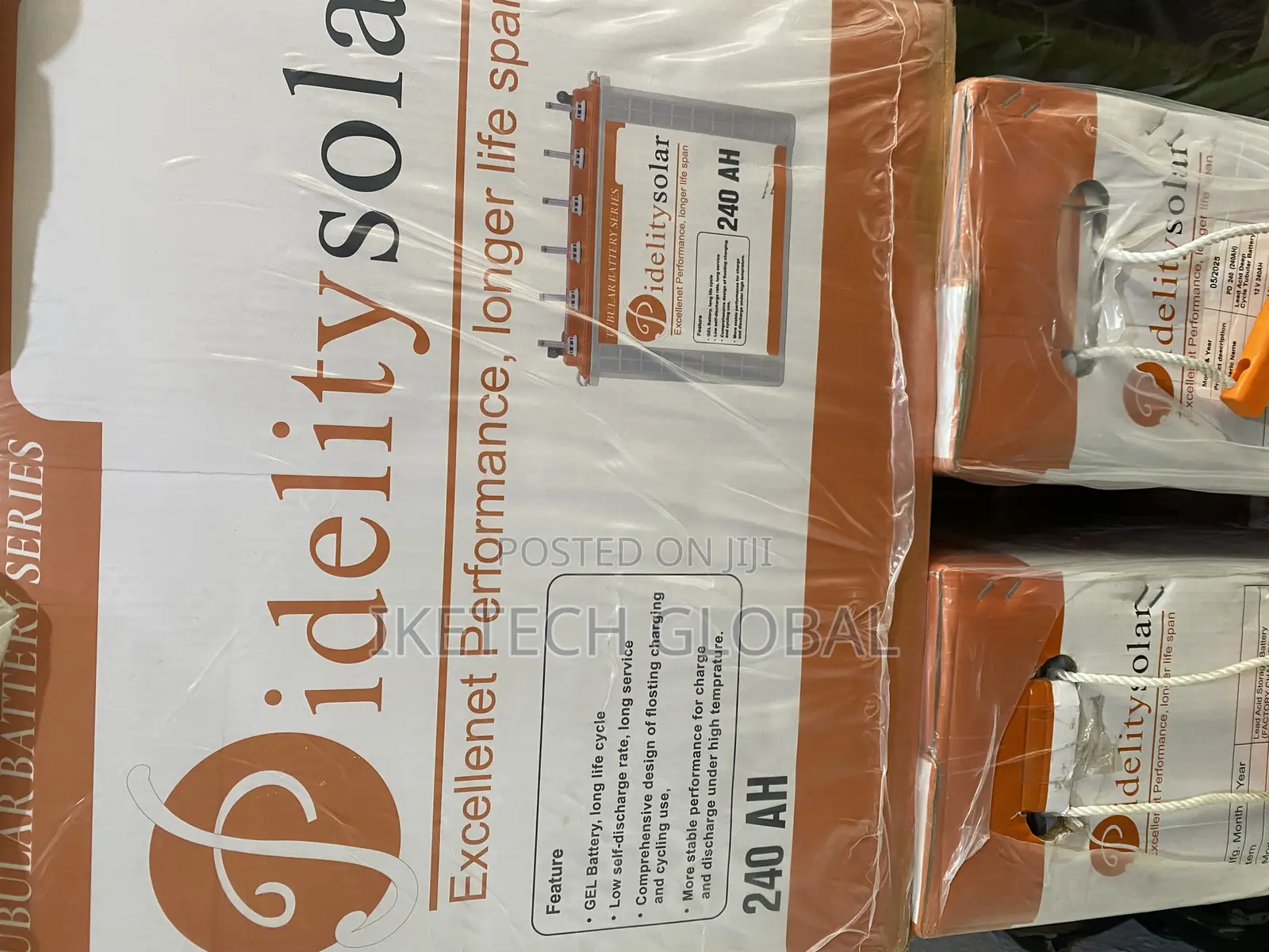 240ah/12v Pidelity Solar Tubular Battery