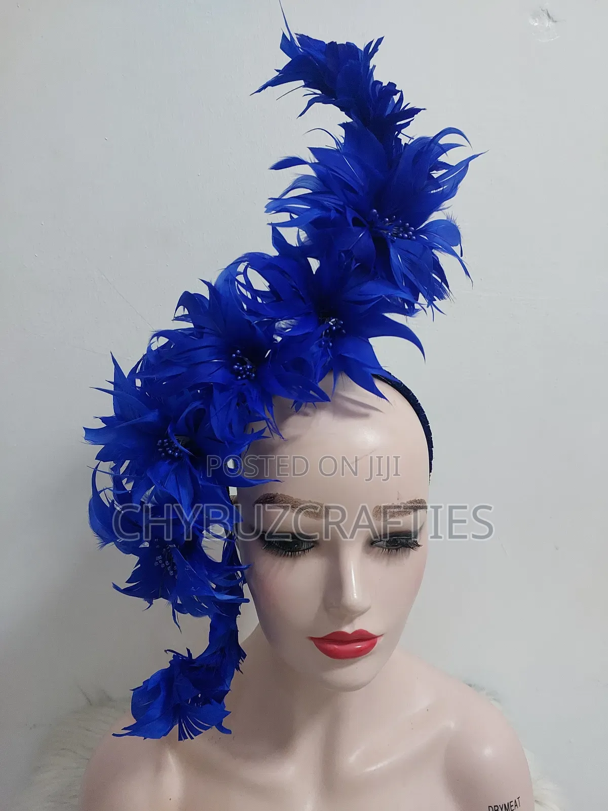 Royal Blue Feathery Facinator