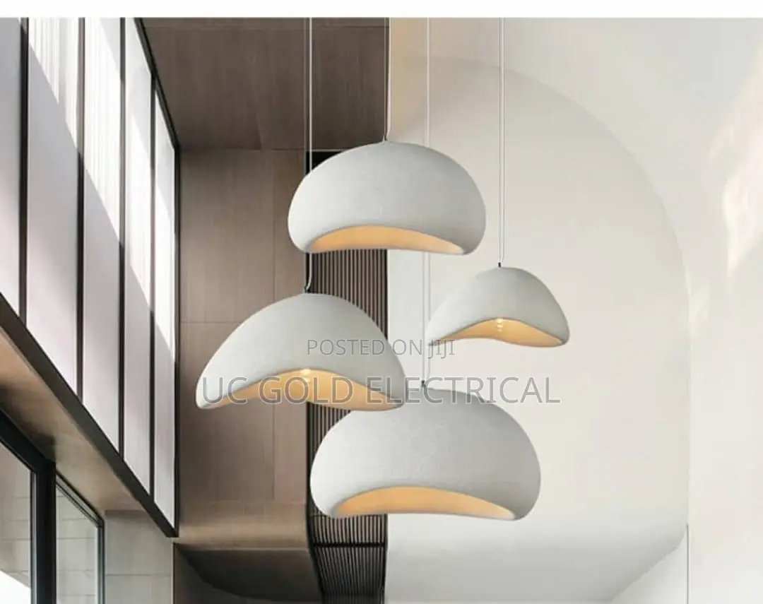 Led Pendant Lights White Resin Hanging Lamp for Living Dining Room