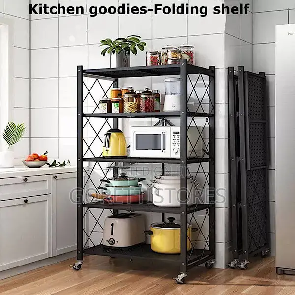 5 Tiers Foldable Metal Kitchen Storage Rack