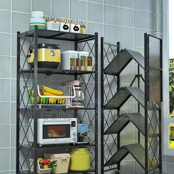 5 Tiers Foldable Metal Kitchen Storage Rack