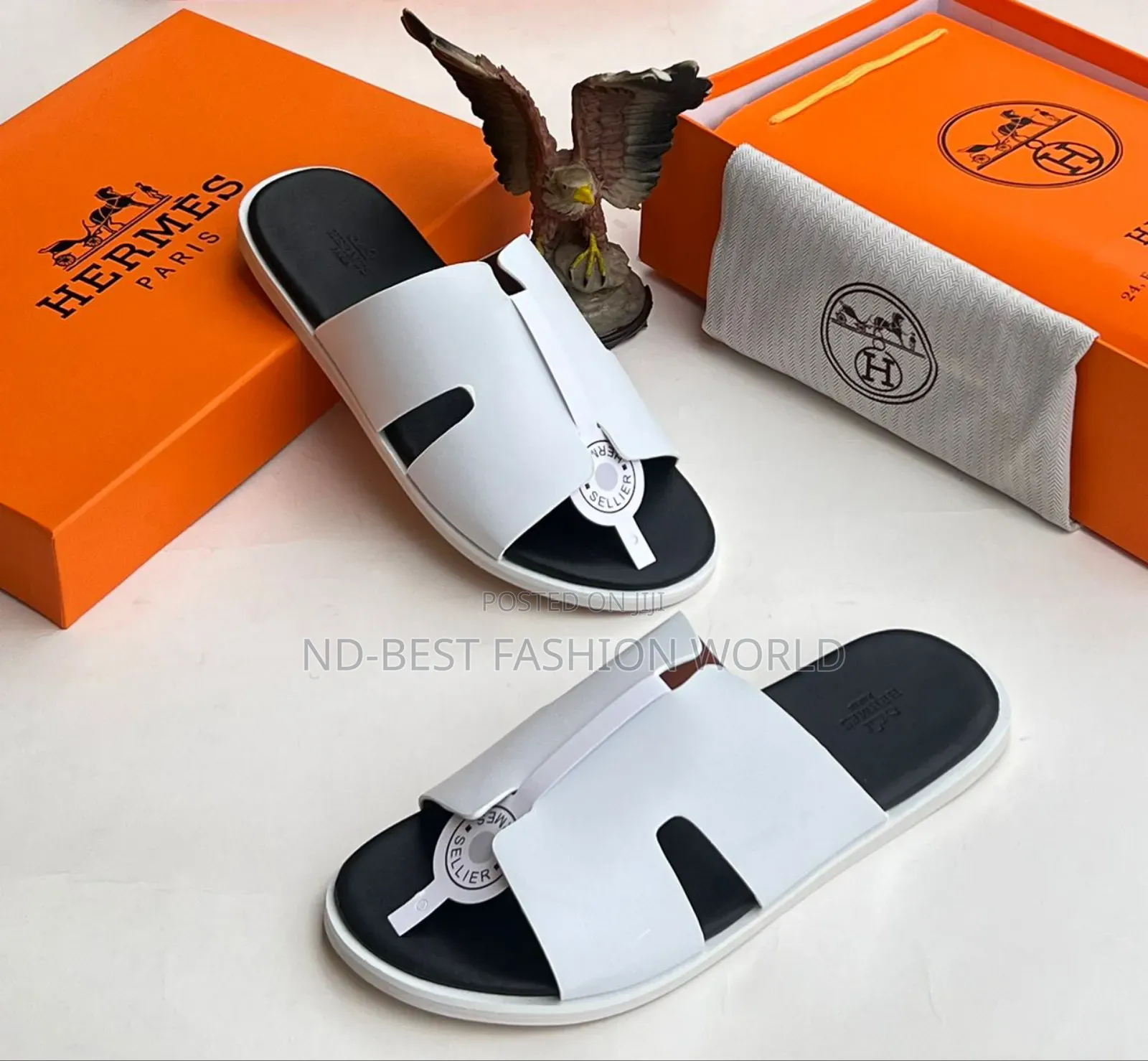 White Leather Slippers