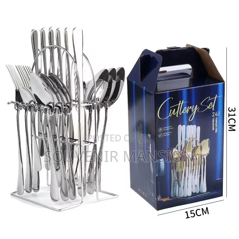24pcs Stainless Steel Cutlery Set