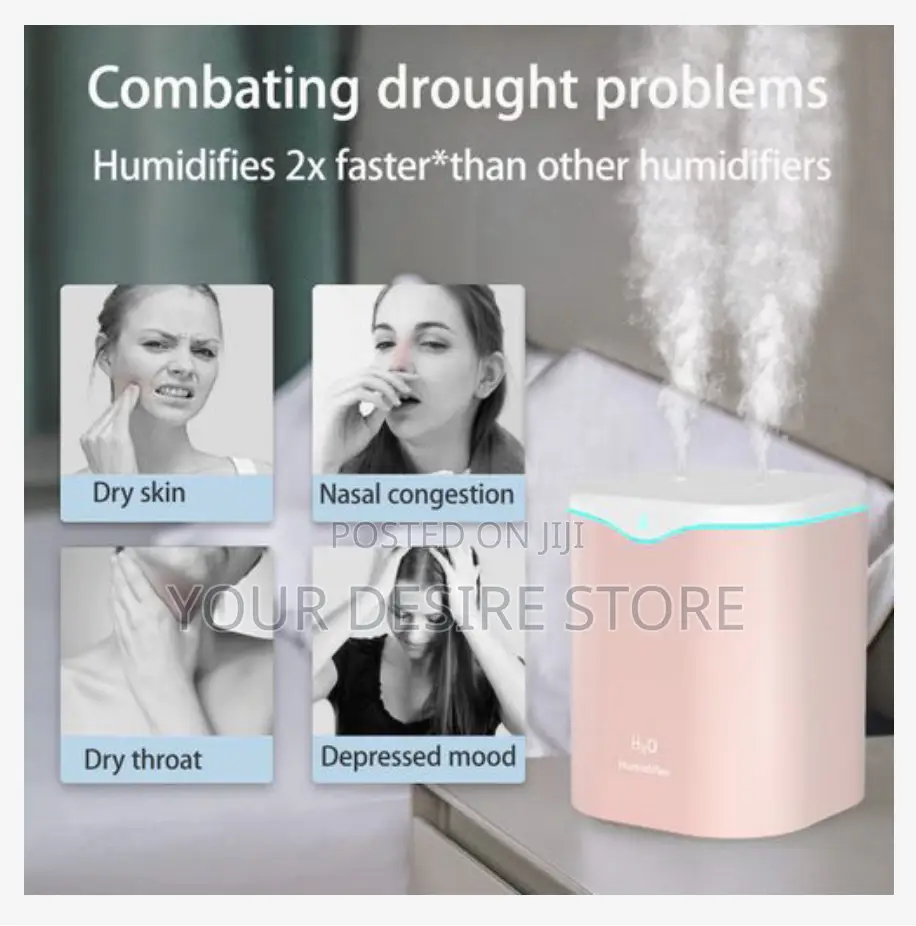 2l Double Spray Humidifiers Led Light + 6 Aromatherapy Oil