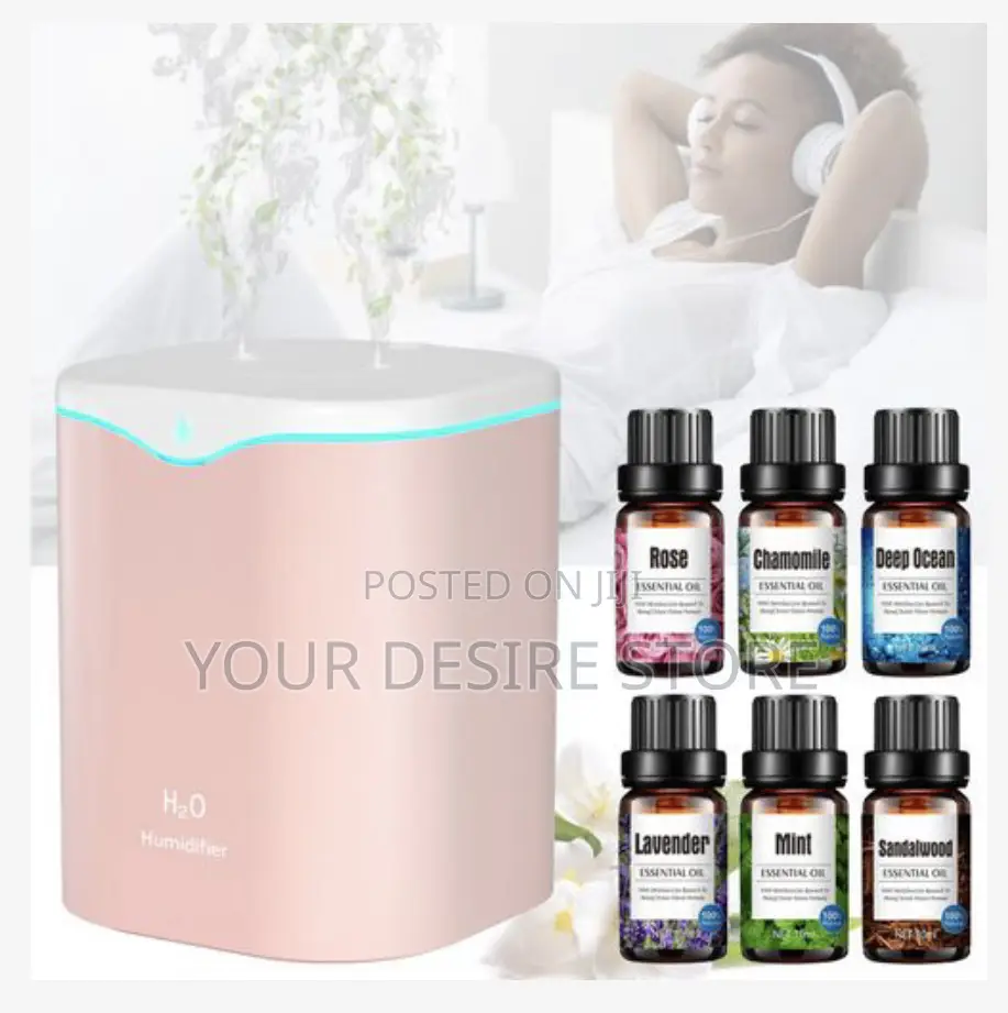 2l Double Spray Humidifiers Led Light + 6 Aromatherapy Oil