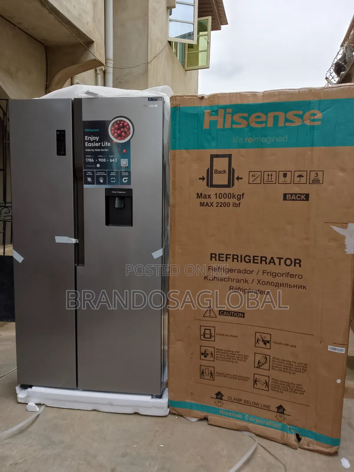 Hisense 516l Side by Side Refrigerator Inverter (Rc-67ws)