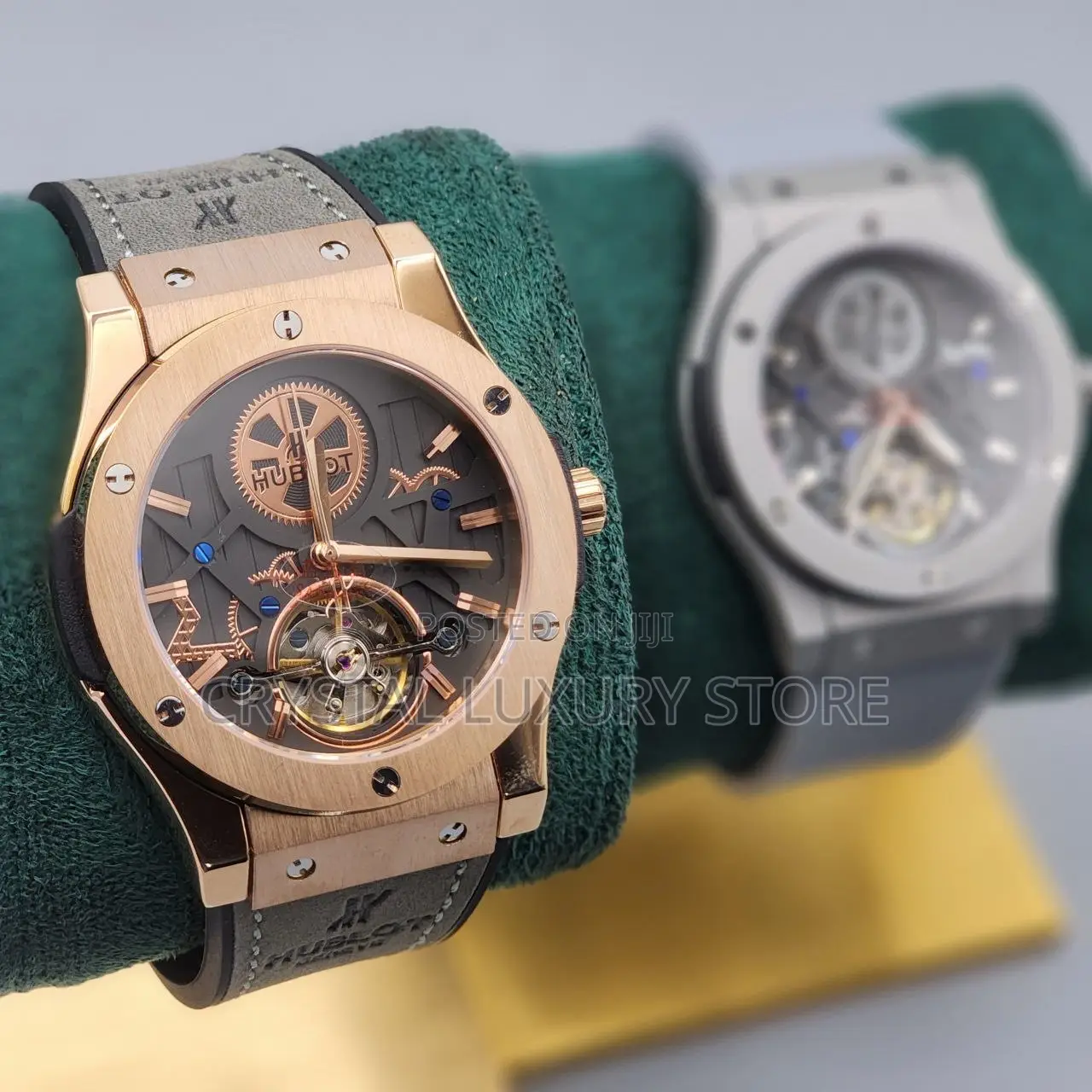 Hublot Quality Men Automatic Engine Rubber Strap Wristwatch