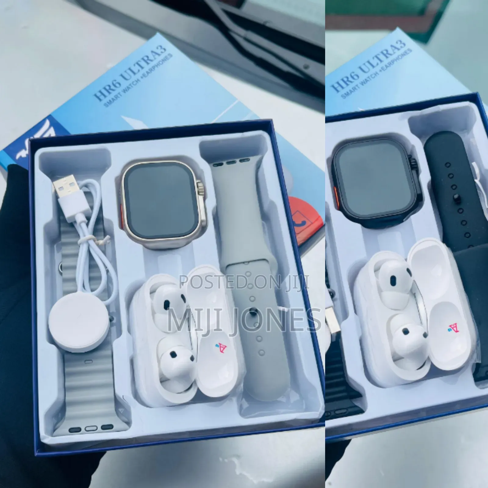 Hr6 Ultra3 Smartwatch With Earpod, Charger Rubber Straps