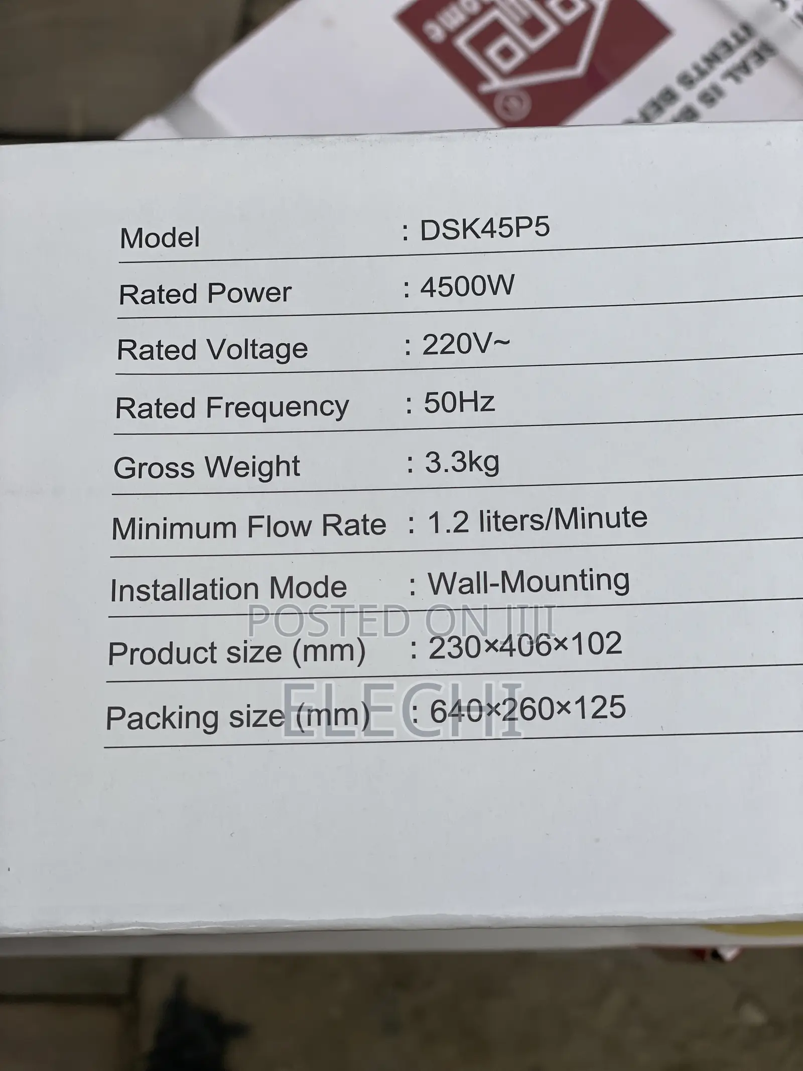 Sweet Home Tankless Water Heater (Instant)