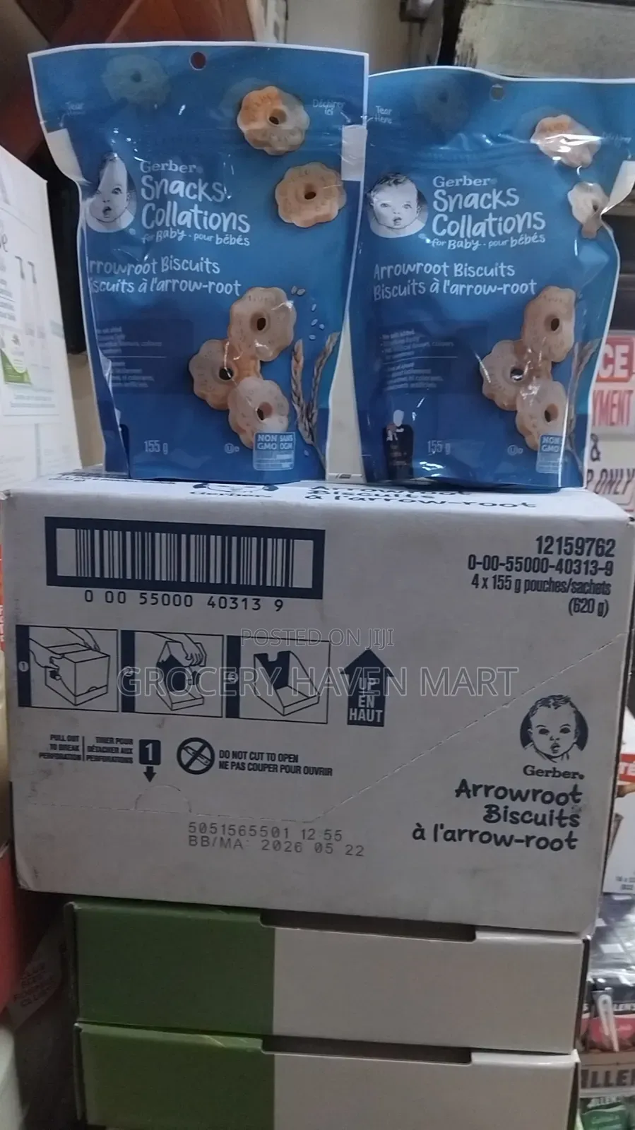 Gerber Snack For Baby Arrowroot Biscuits 10 Months +, 4× 155g