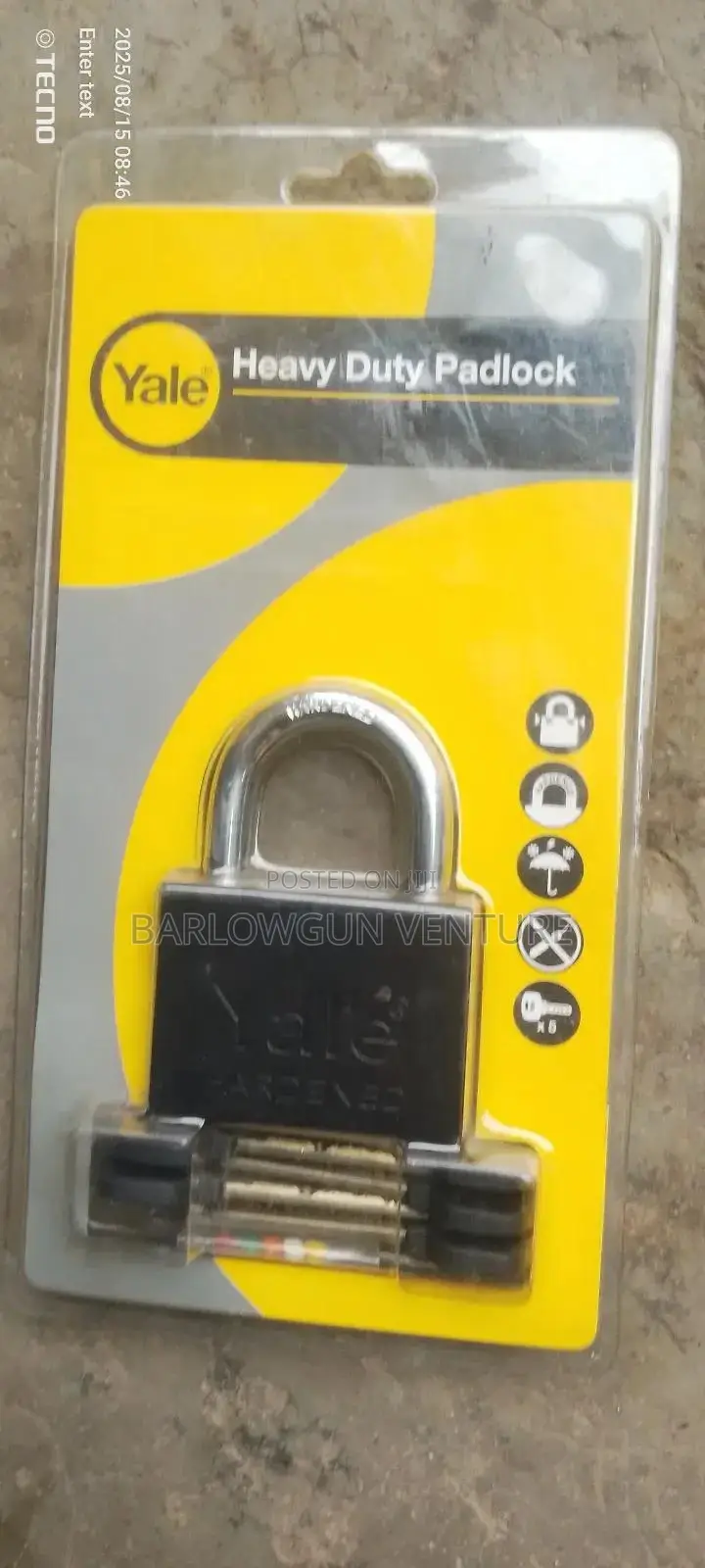 Yale Padlock Black 70mm