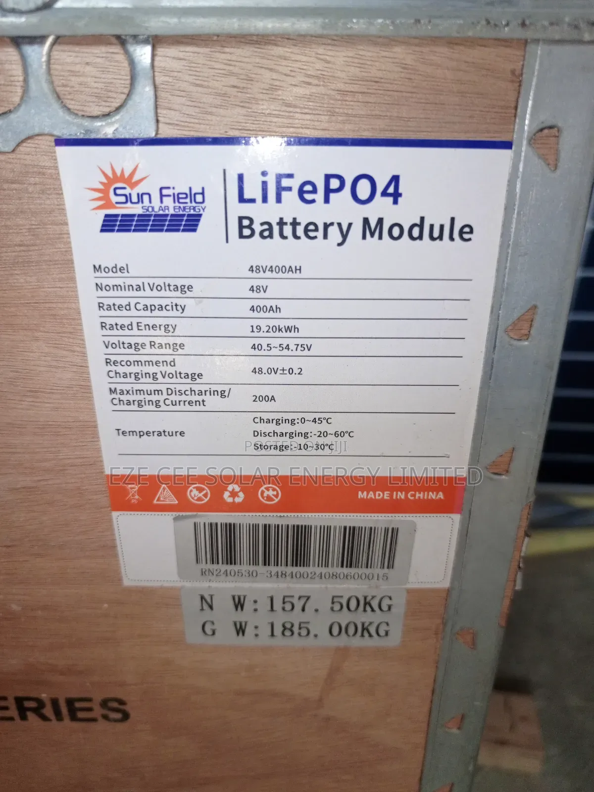 20kwh 51.2v Sunfield Lithium Battery