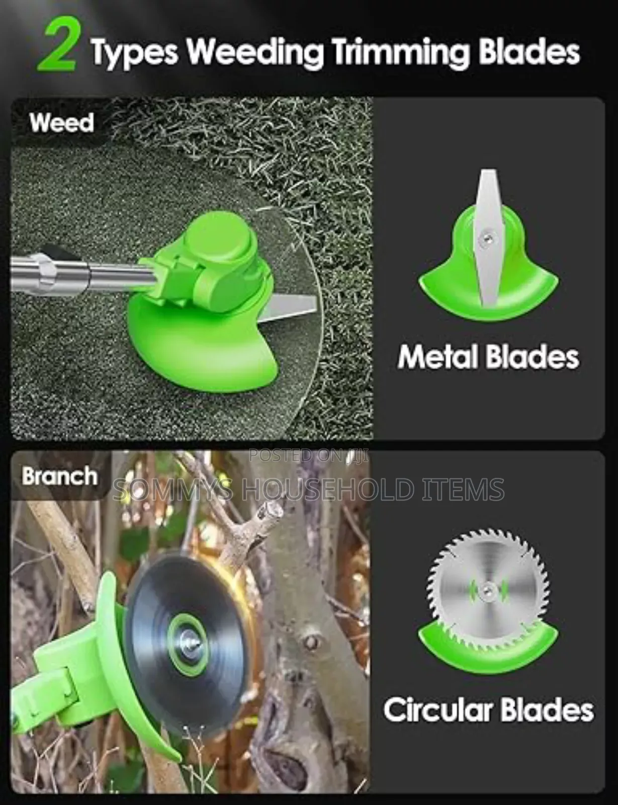 High Quality Grass/Mower Cutter Wit 2 Rechargeable Batteries And Tyre